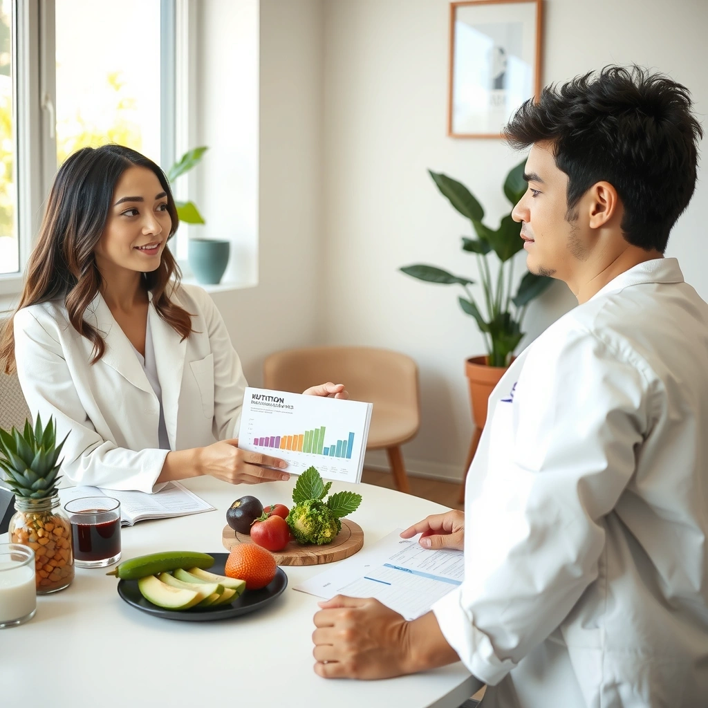 Professionelle Ernährungsberatung in modernem Büro